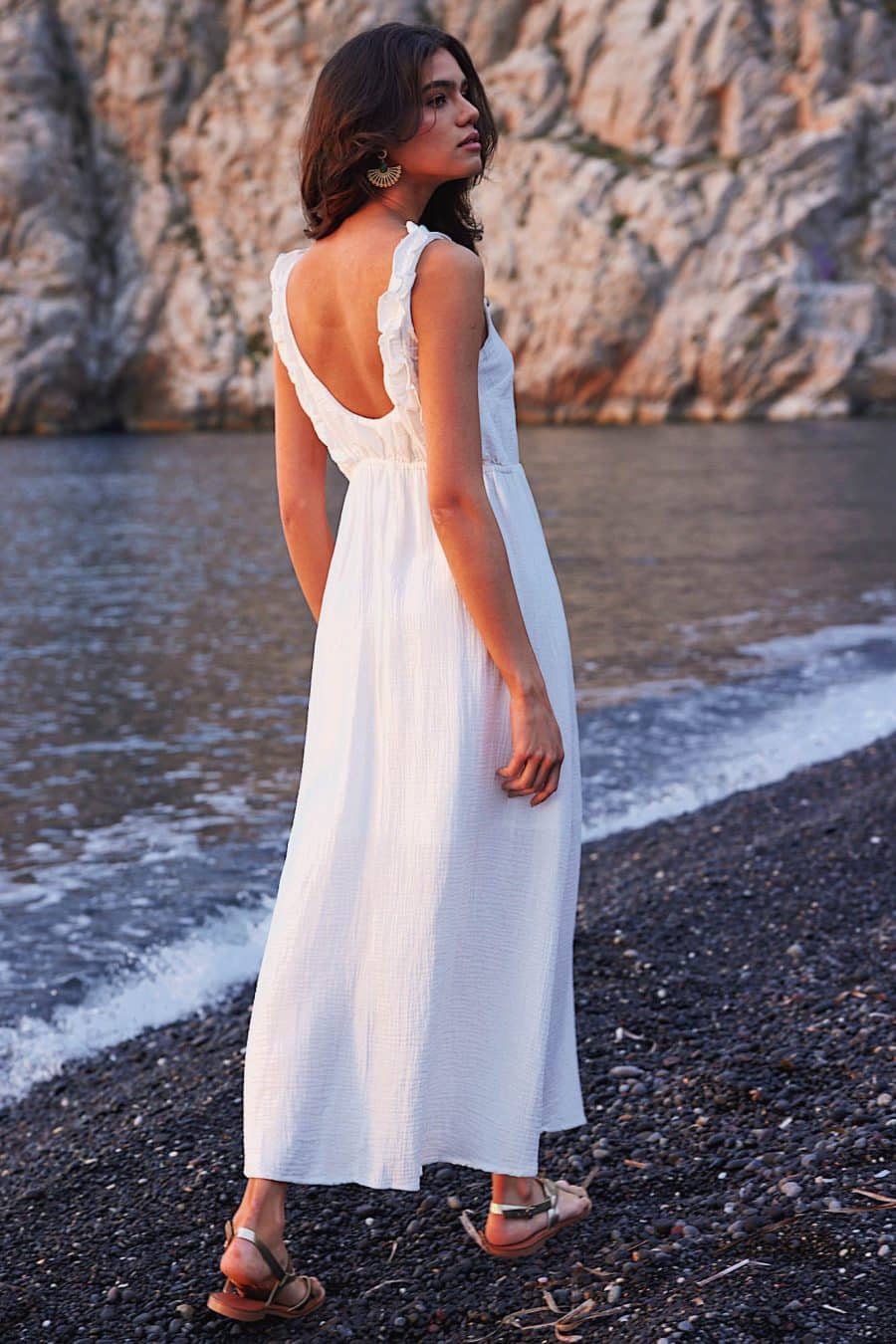 Robe Jane gaze de coton blanche