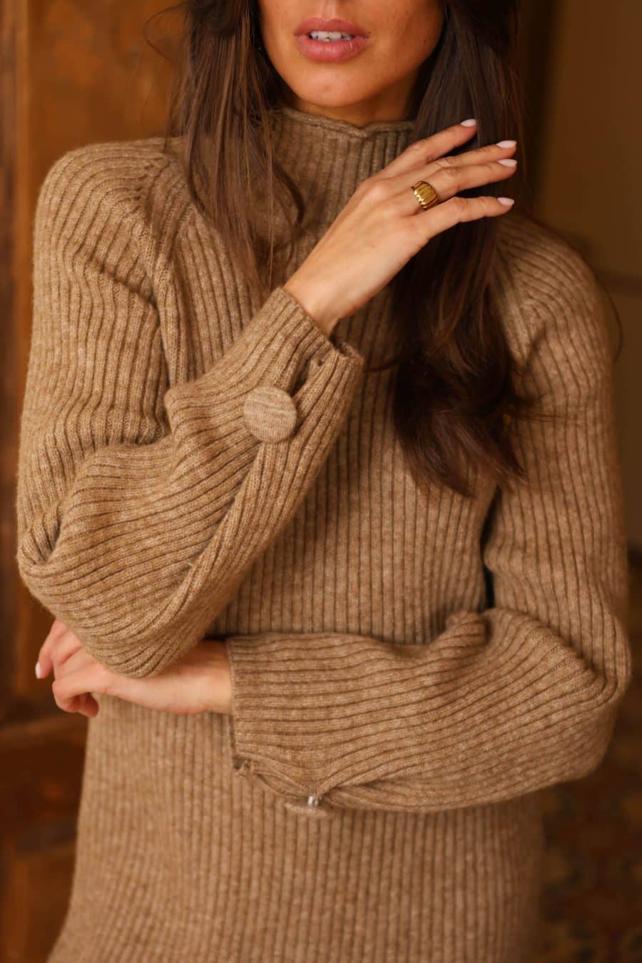 Robe pull Léonie taupe