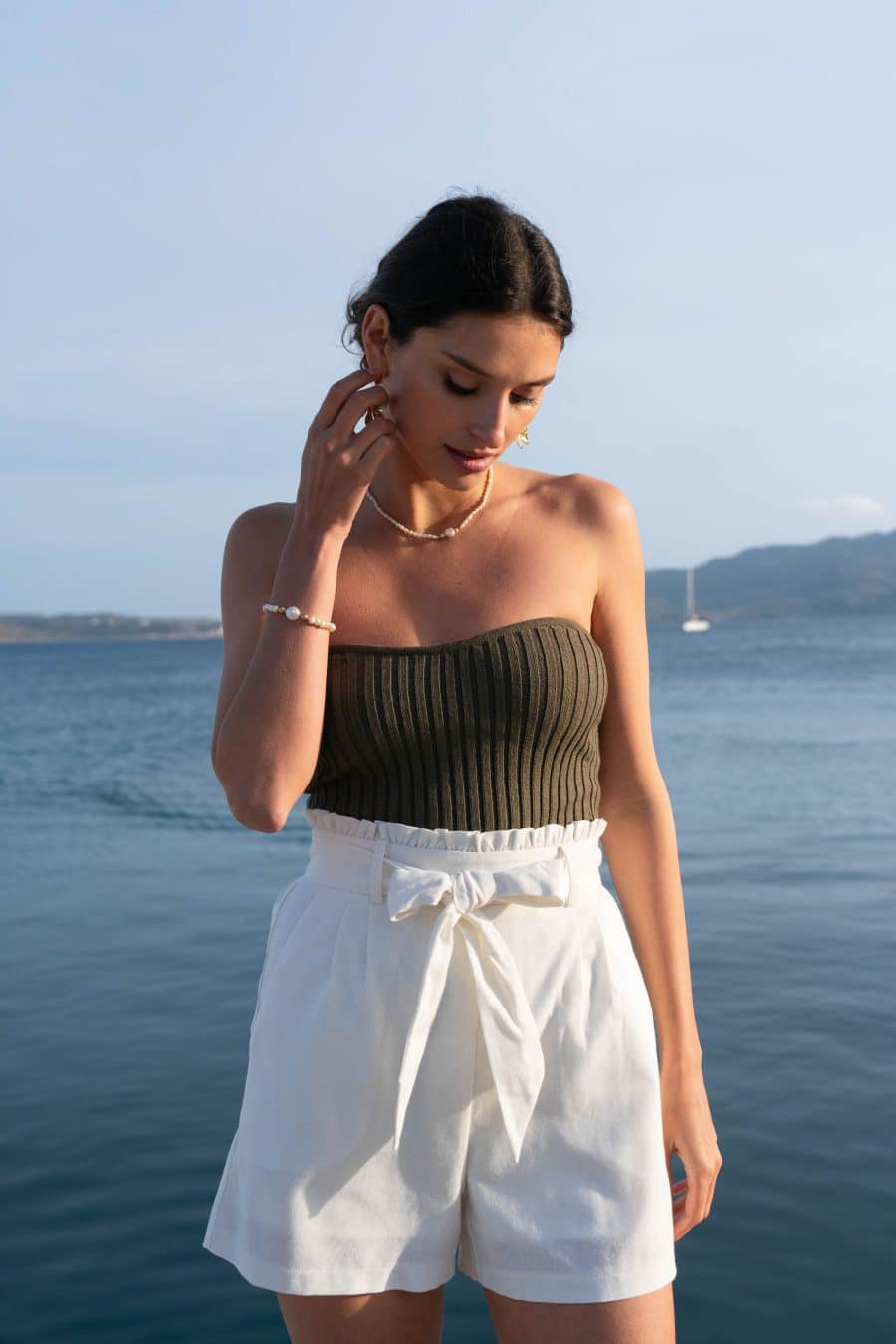 Short Clyde en lin blanc