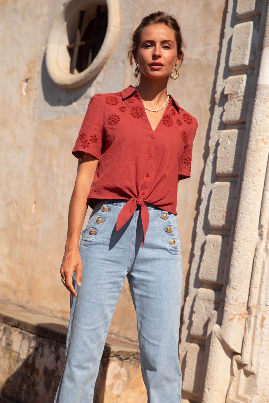 Chemisier Ewen terracotta
