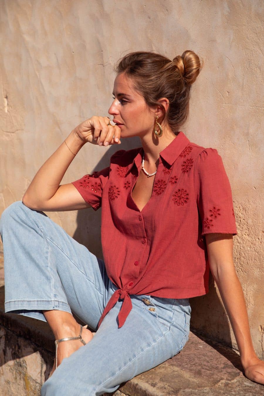 Chemisier Ewen terracotta