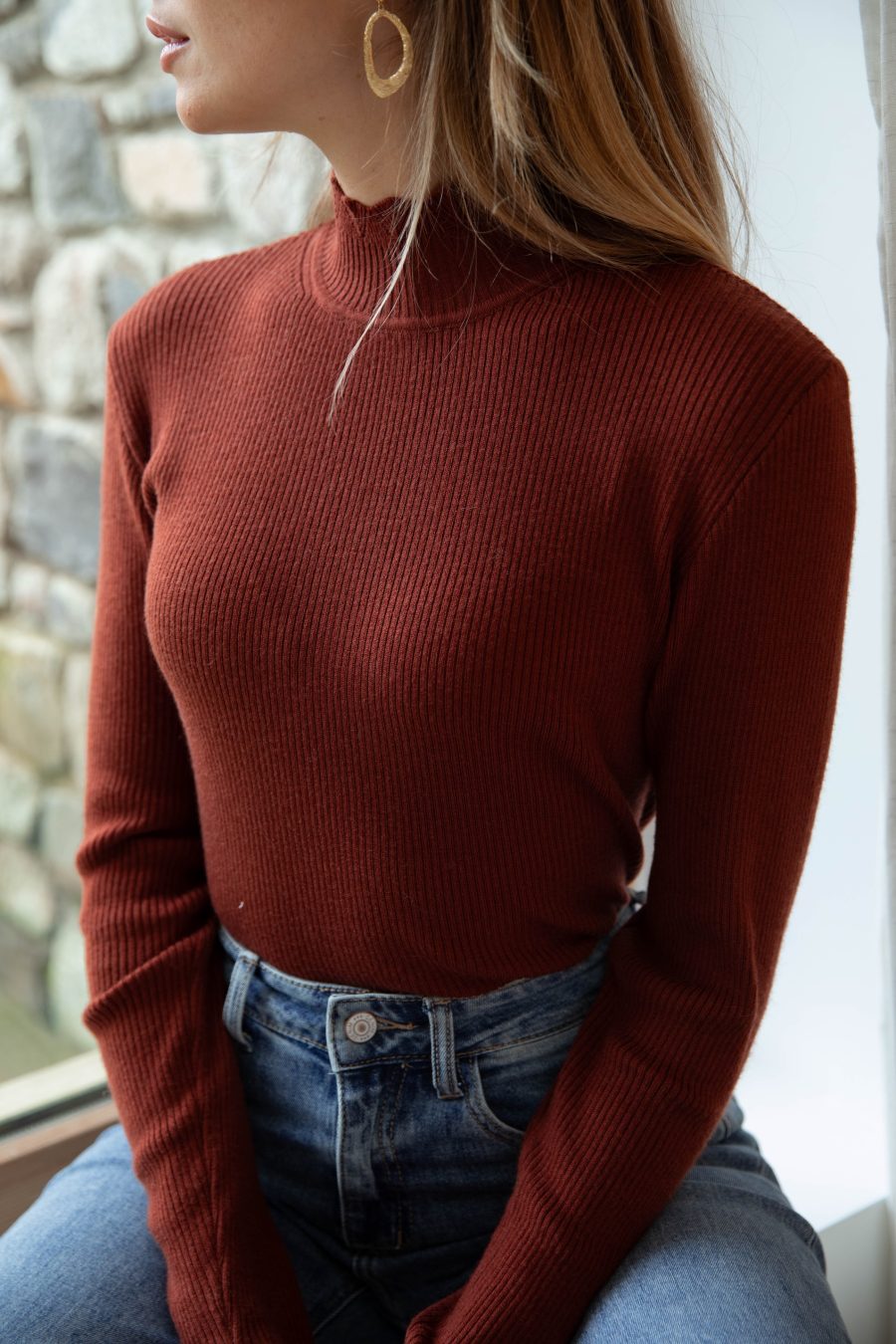 Top manches longues Talia terracotta