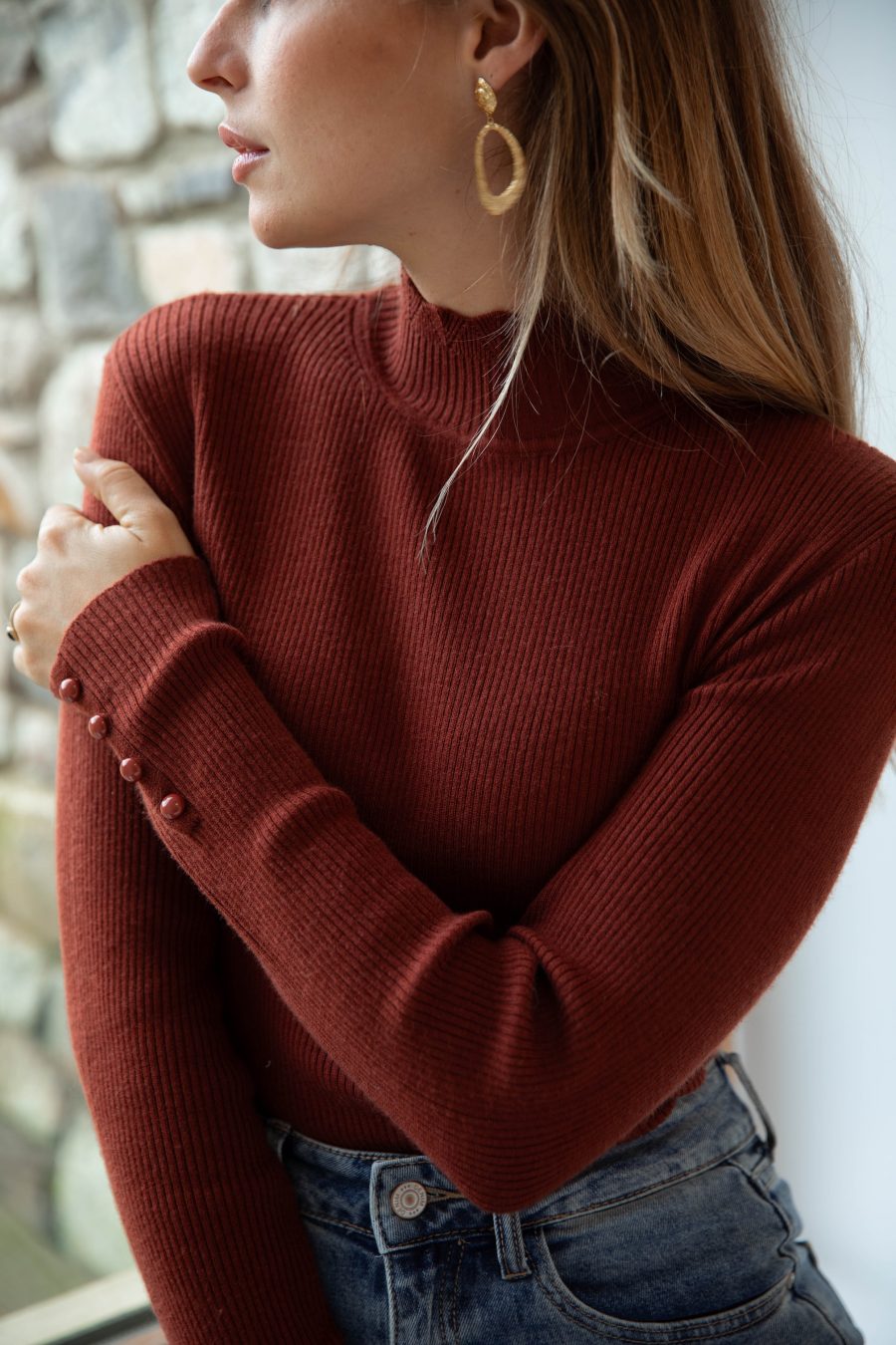 Top manches longues Talia terracotta