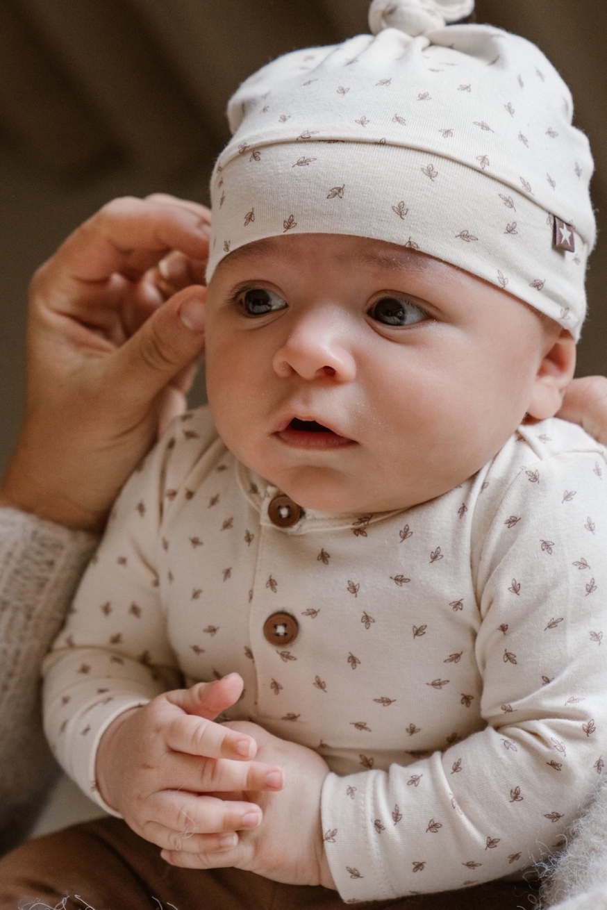 Ensemble body pantalon et bonnet bébé Kim en coton bio