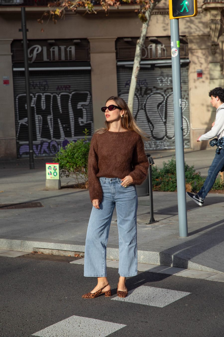 Pull Andreas mohair marron