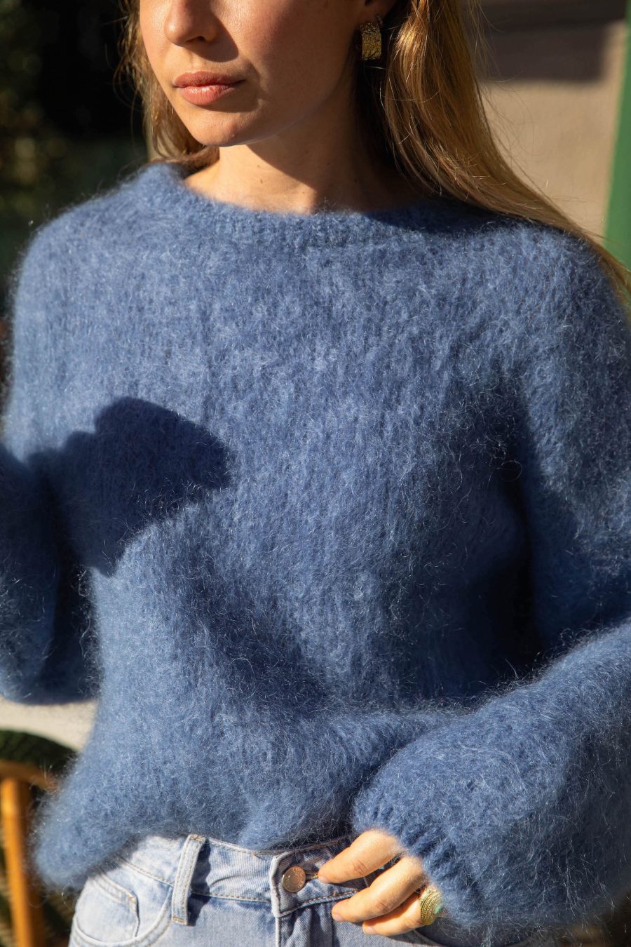Pull Andreas mohair bleu