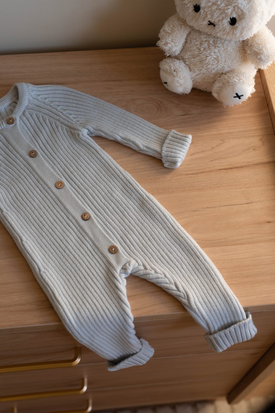 Combinaison bébé Swann bleu en coton bio