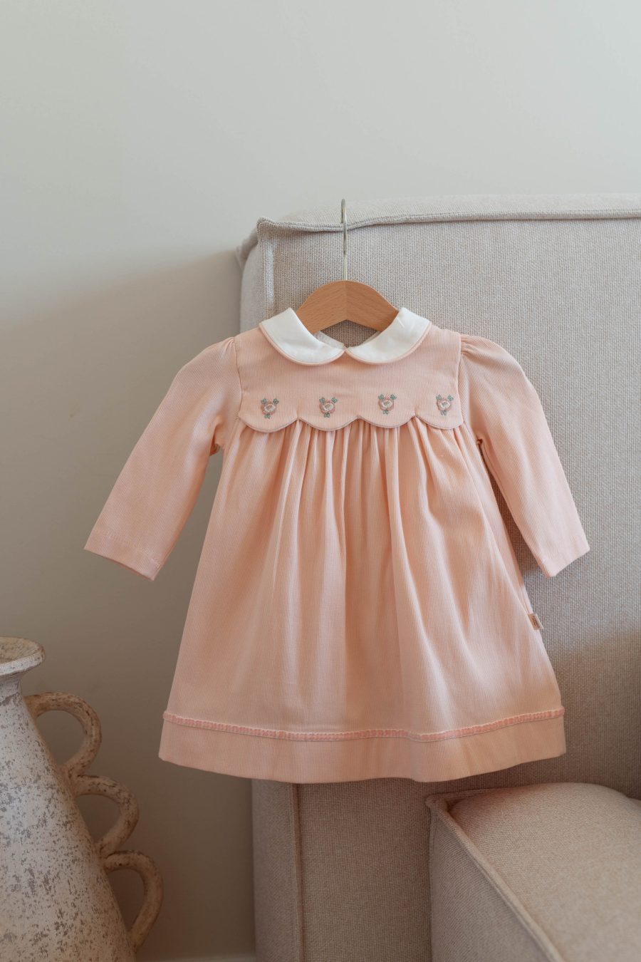 Robe bébé Mya rose en coton