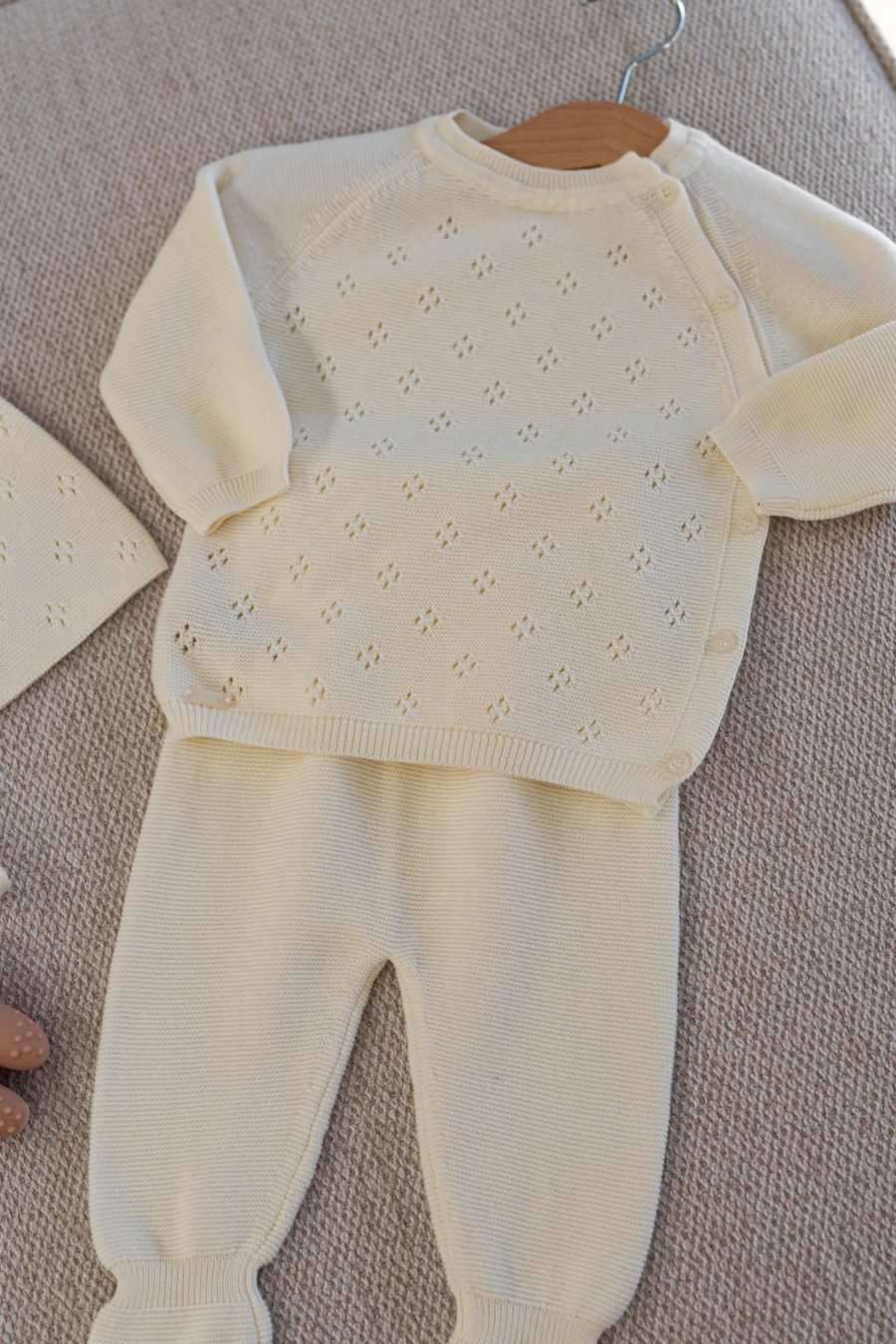 Ensemble pull pantalon et bonnet bébé Felice en coton bio