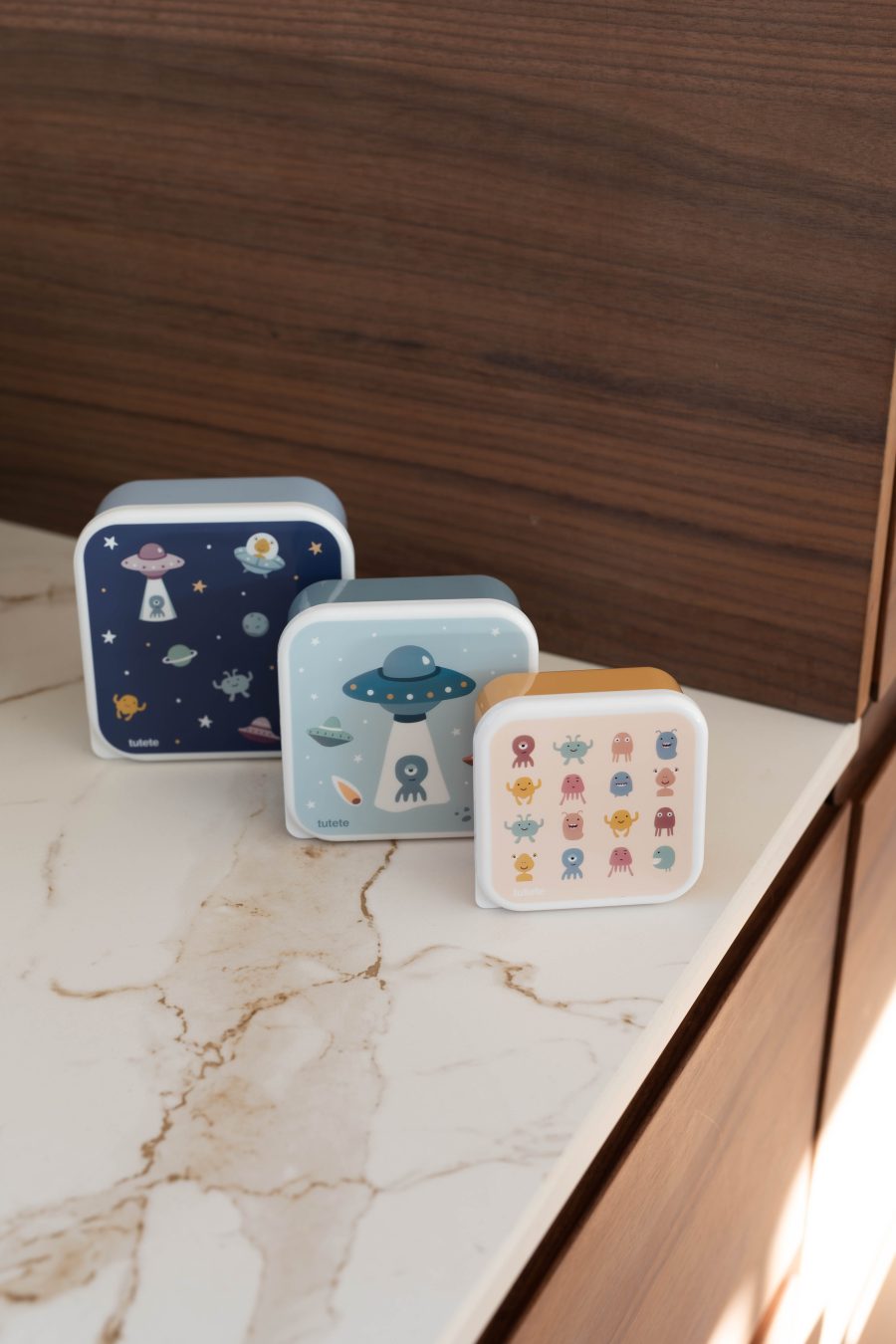 Lot de 3 boîtes repas les petits Martiens