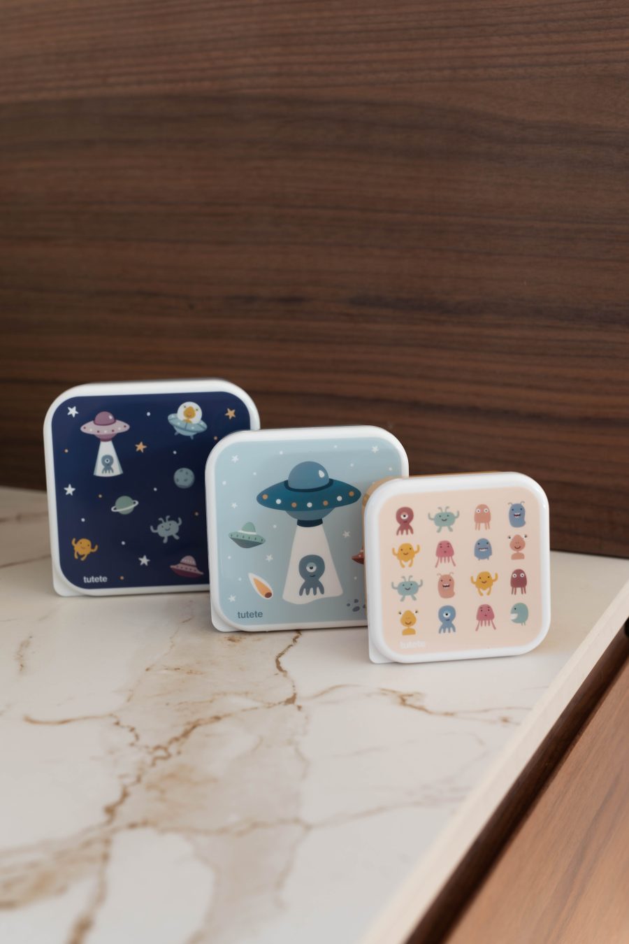 Lot de 3 boîtes repas les petits Martiens