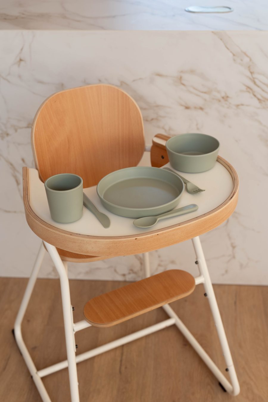 Coffret repas bébé vert