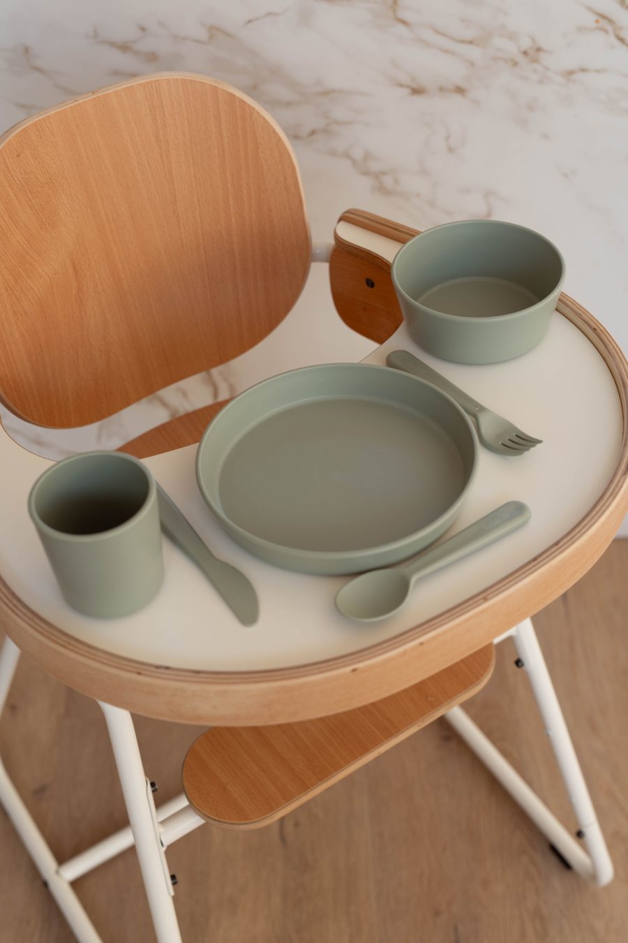 Coffret repas bébé vert