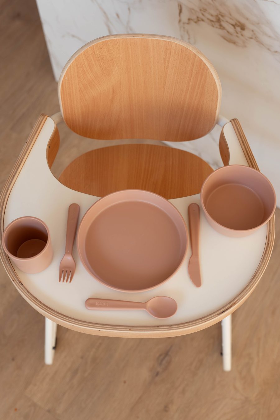 Coffret repas bébé rose