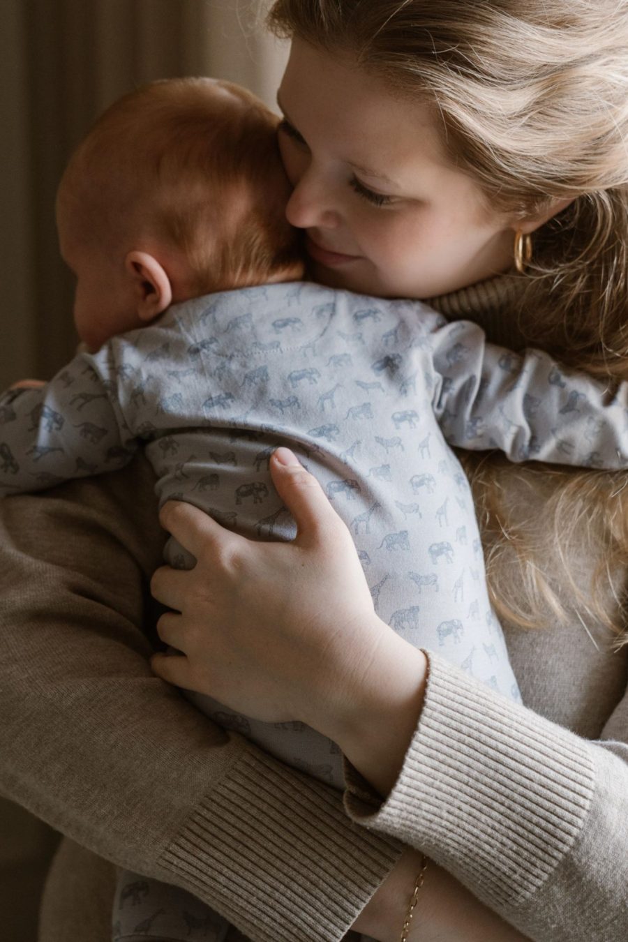 Ensemble combinaison et moufles bébé Noah en coton bio