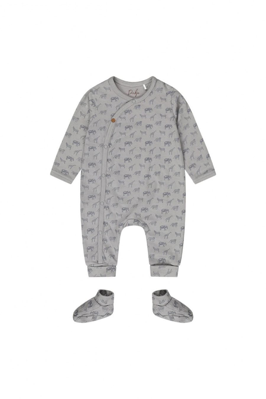 Ensemble combinaison et moufles bébé Noah en coton bio
