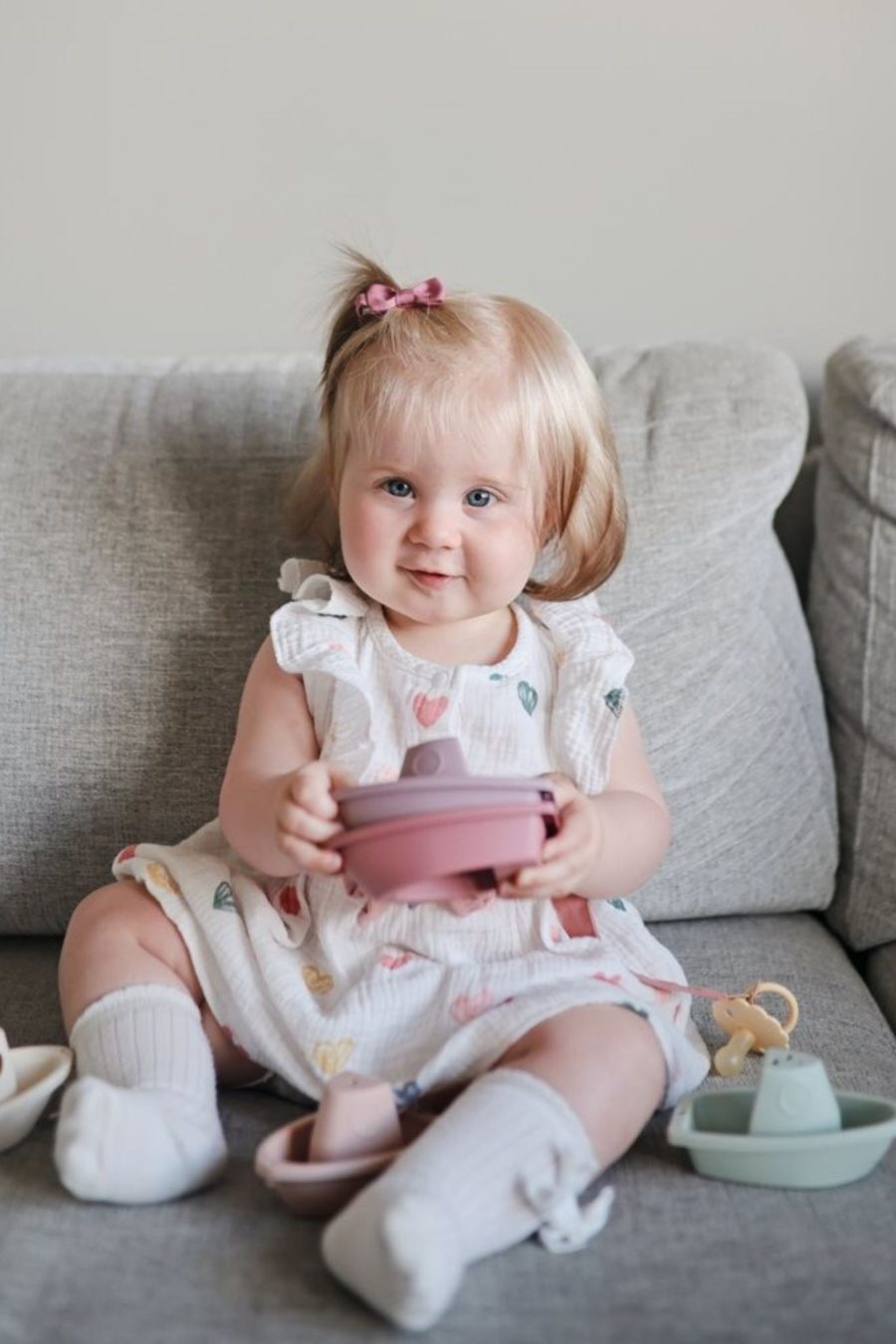 Lot de 5 bateaux de bain en silicone empilables