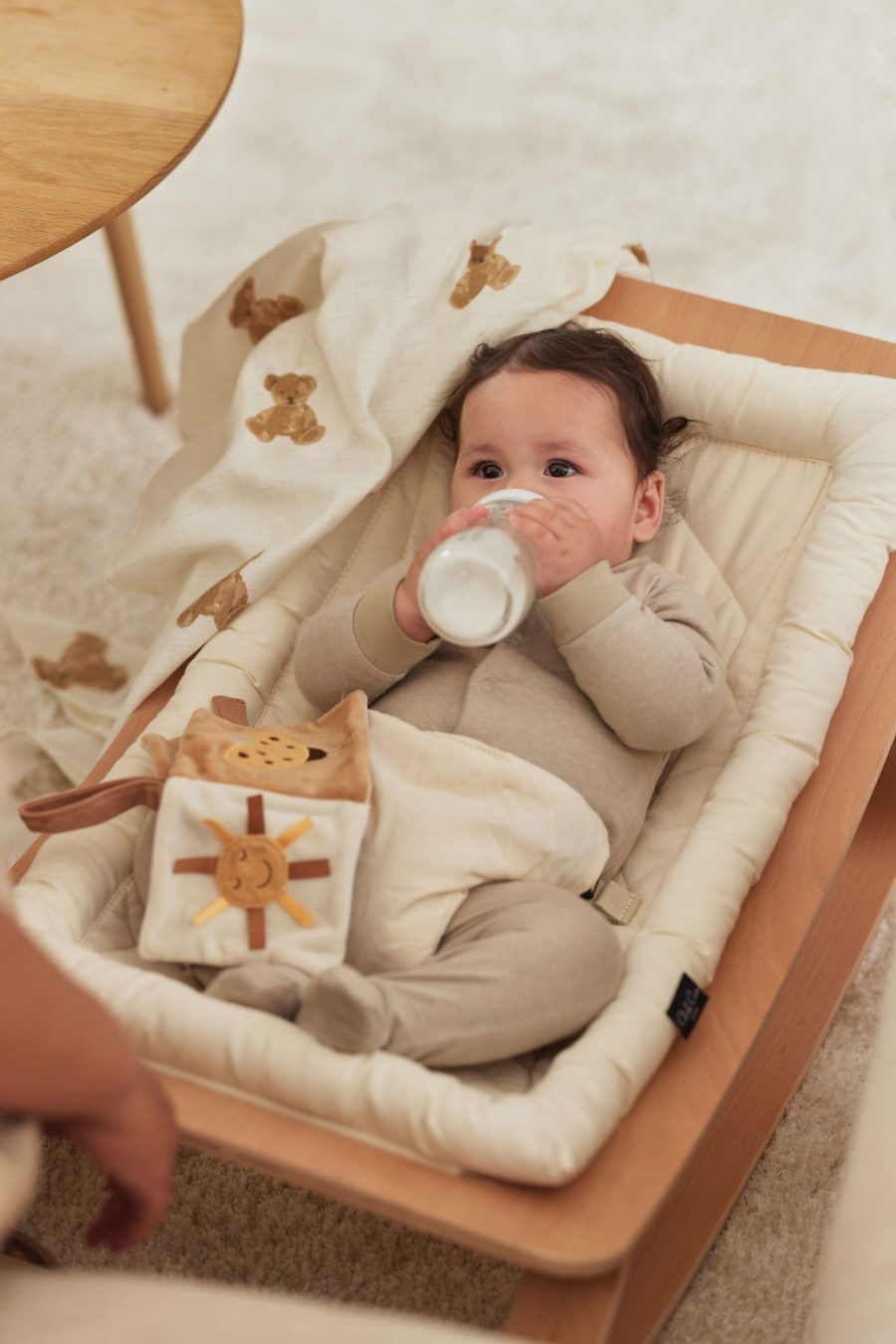 Lot de 3 langes en gaze de coton petit ourson