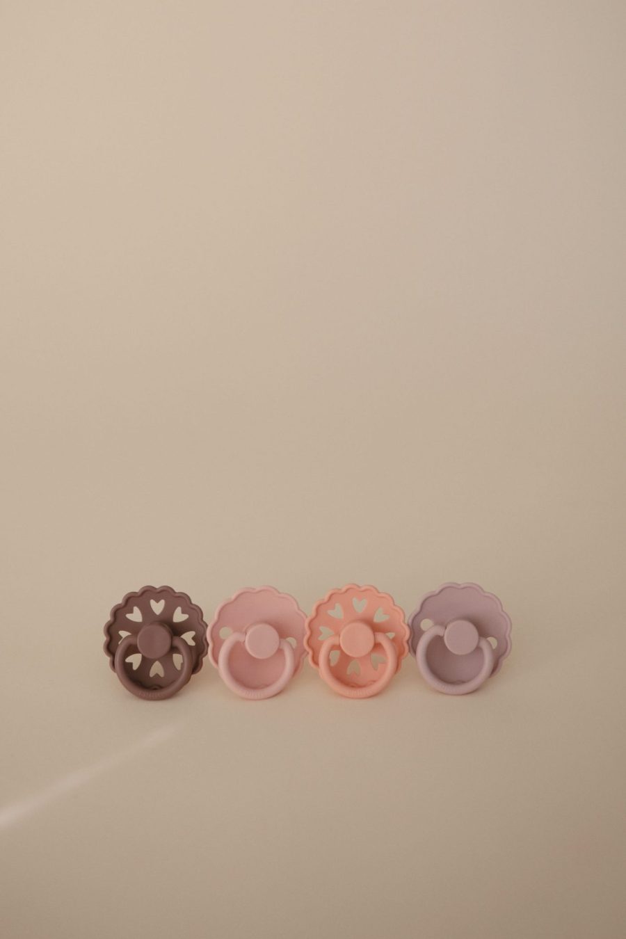Lot de 4 tétines en silicone rose