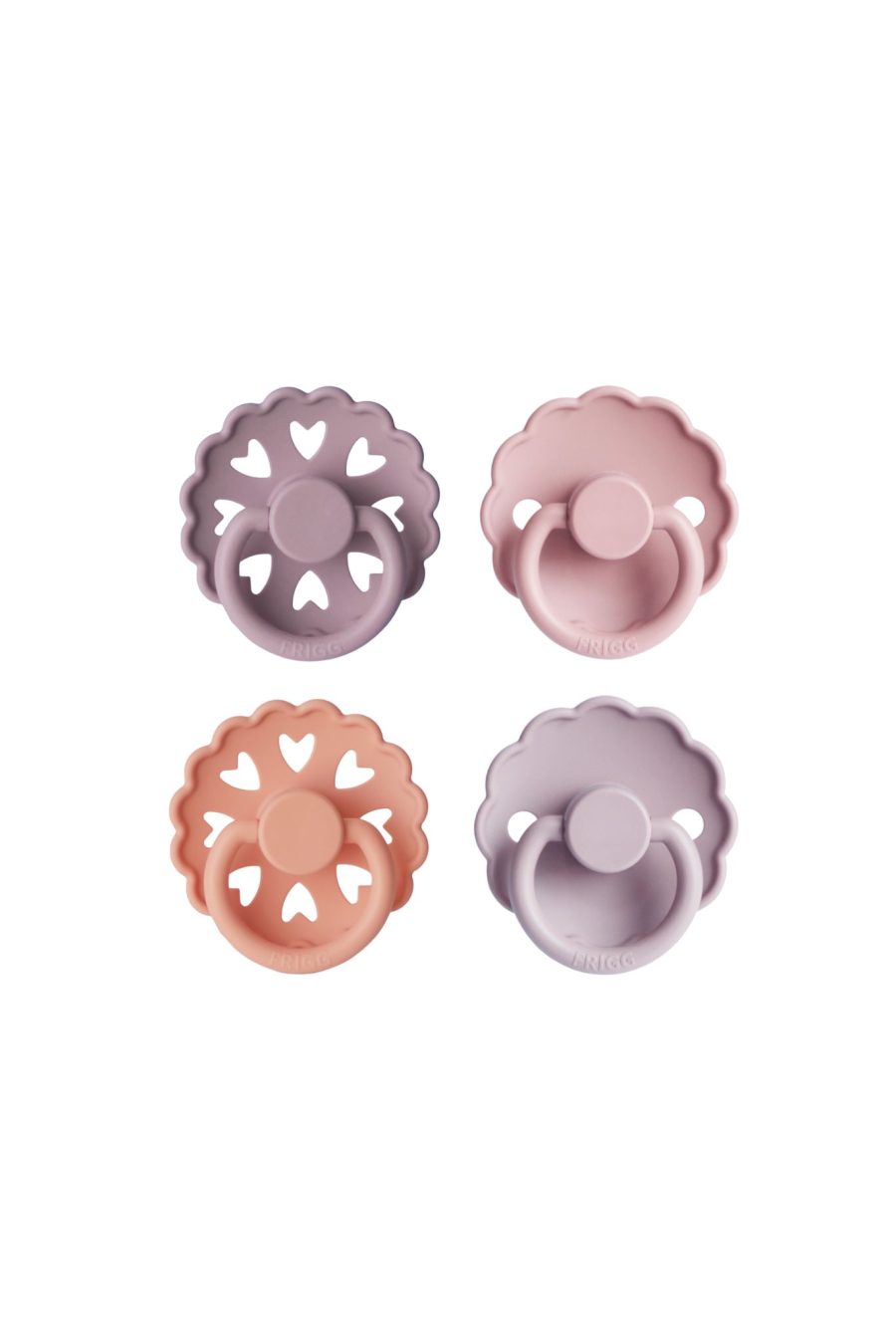 Lot de 4 tétines en silicone rose
