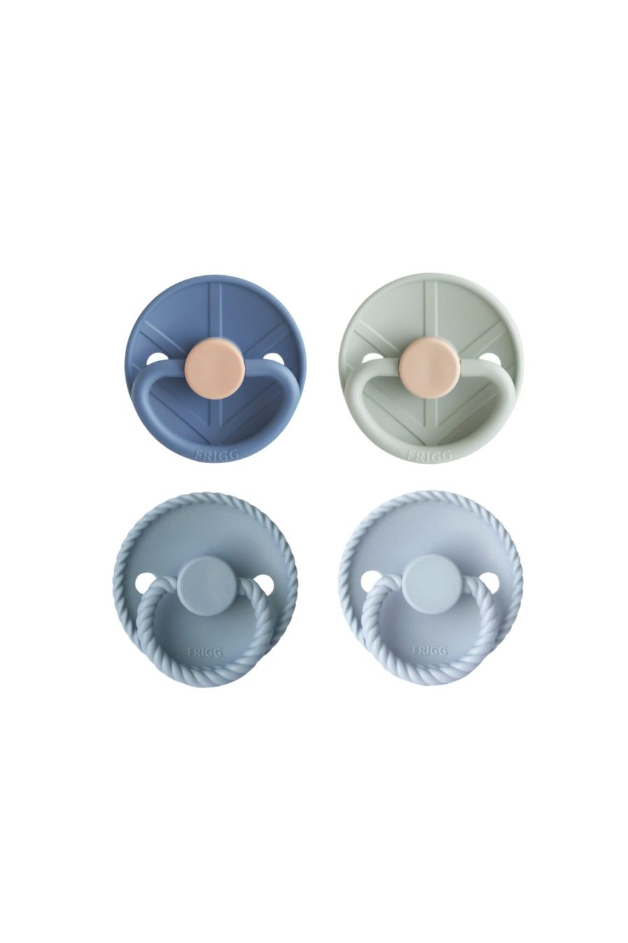 Lot de 4 tétines en silicone bleu