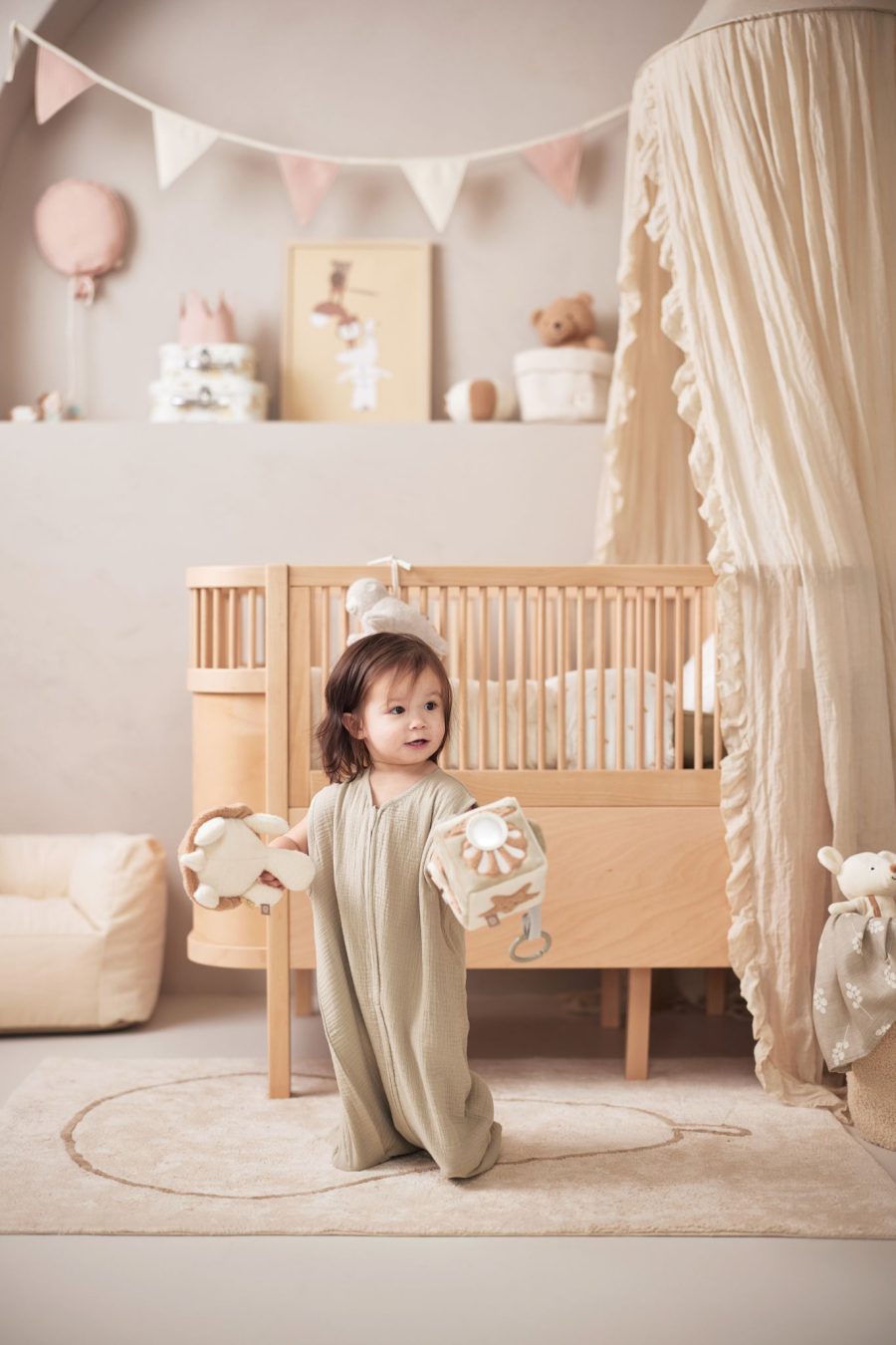 Gigoteuse gaze de coton vert