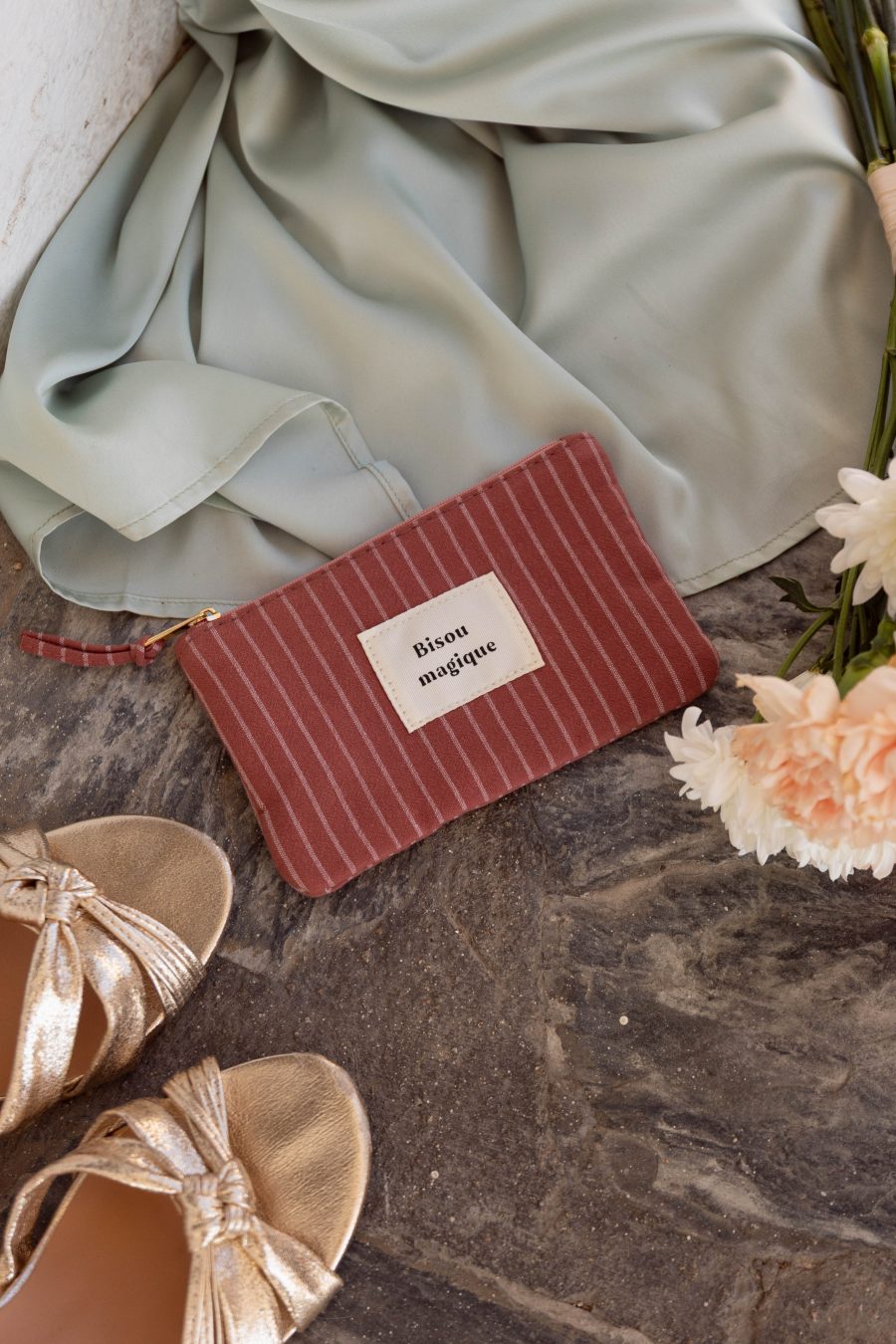 Pochette Bisou Magique rouge terracotta